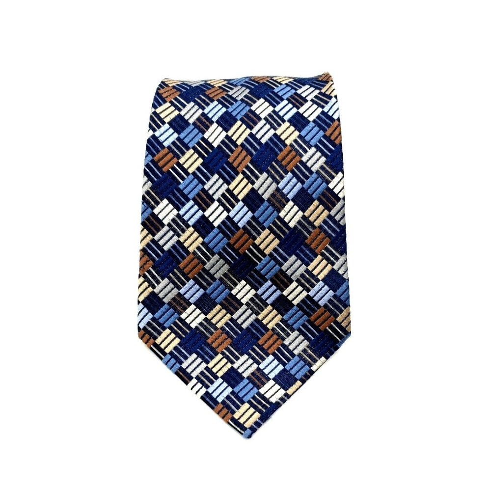 Geoffrey Beene 100% Silk Men Ties Business Shirt Work Suit Accessory Office Blue - Picture 1 of 5